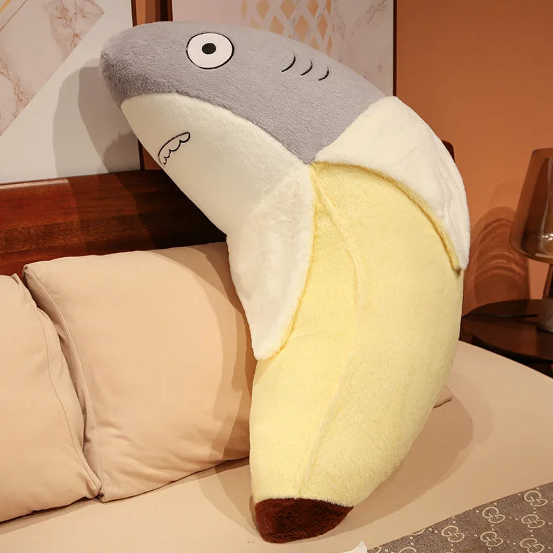 New Kawaii Transform Shark Banana Plush Toy Stuffed CuteShark Doll Animal Pillow Soft Cartoon Cushion Kid Christmas Gift