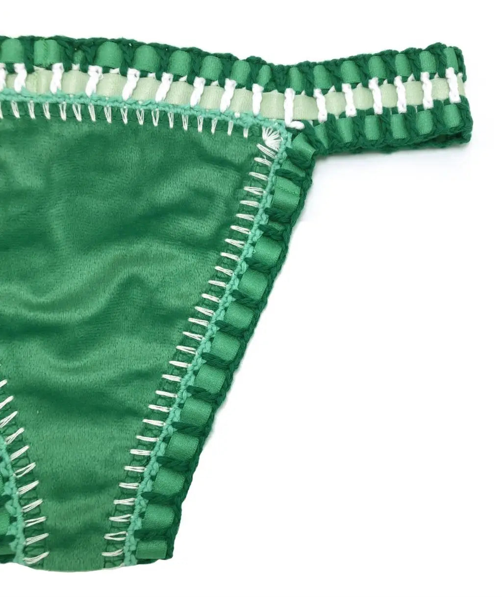 Women Green Velvet Bikini Sexy Crochet Swimwear For Young Girls Micro Bikinis Set Triangle Bathing Suit Luxury Swimsuit Mujer