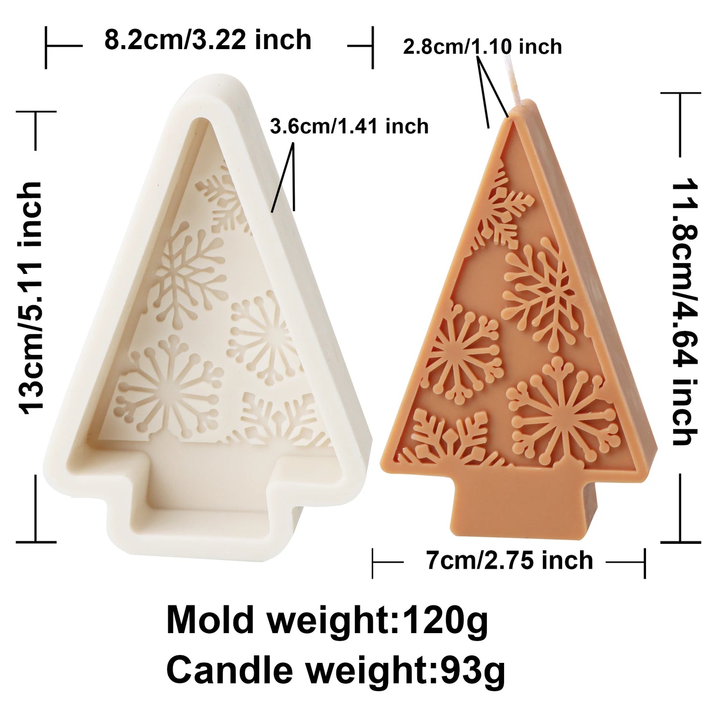 Christmas Tree Candle Mold DIY Embossed Snowflake Silicone Mold for Soap And Candle Making Home Decor Christmas Gift
