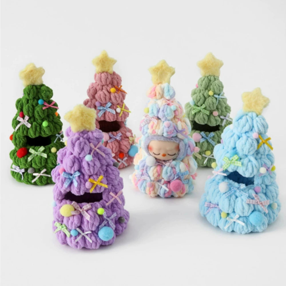 For 17cm Labubu 3.0 Doll Handmade Crochet Christmas Tree Outfit Seasonal Holiday Costume Doll Accessories Christmas Gift