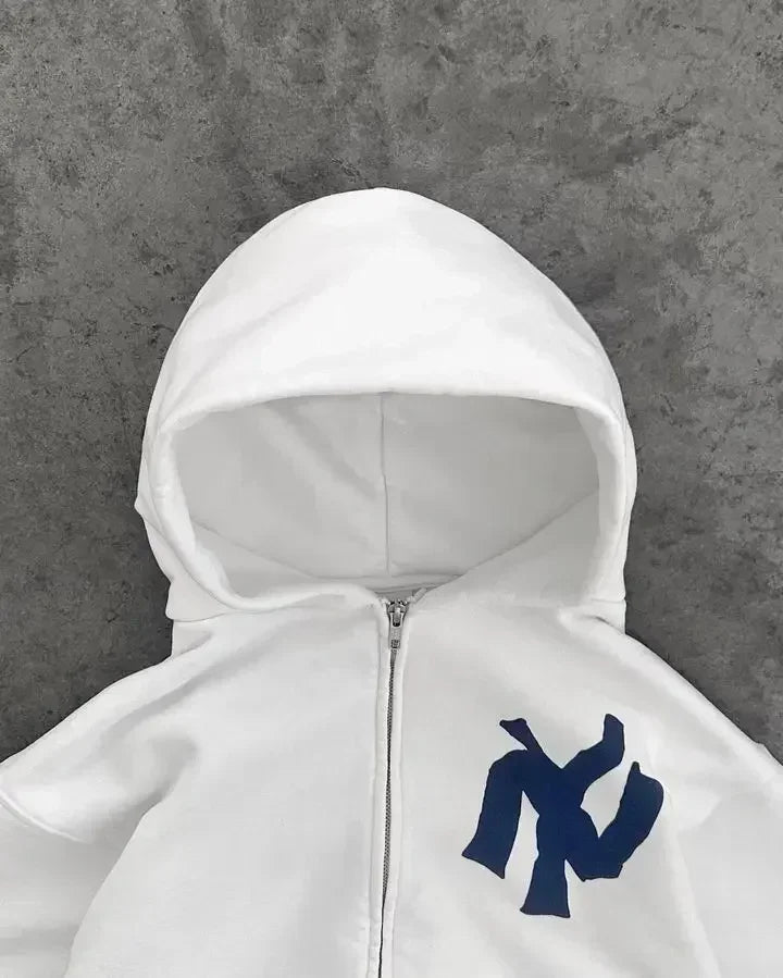 2024 New Y2K American Retro Trend Gothic Print Hooded Womens Street Hip Hop Casual Loose Sweatshirt Couple Fashion Hooded