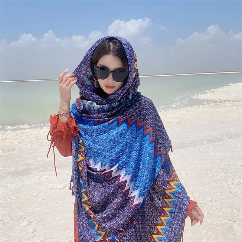 Travel Beach Sunscreen Scarves for Women Bikini Large Sarong Wrap Scarf Brazilian Swimsuit Bathing Cover-ups 17 Styles 90x180cm