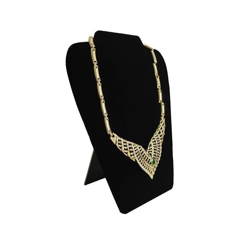 Wooden Necklace Stand White Pu Jewelry Pendant Display Holder Organizer Storage Easel Shelf Rack 3 Color 12.5*22.5Cm