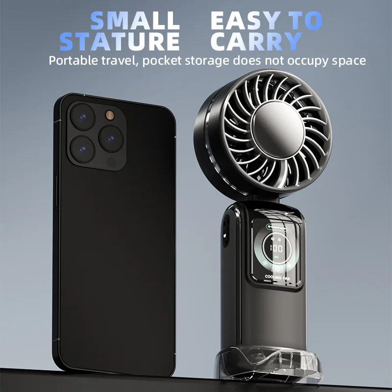 Ice Pack High-speed Fan Refrigeration Handheld Small Powerful Cooling Air Portable Usb Charging Outdoor Large Wind Fan