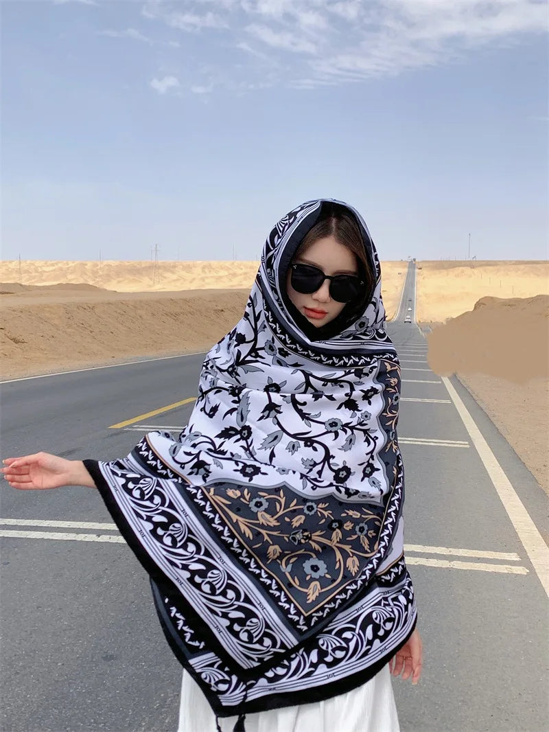 Travel Beach Sunscreen Scarves for Women Bikini Large Sarong Wrap Scarf Brazilian Swimsuit Bathing Cover-ups 17 Styles 90x180cm