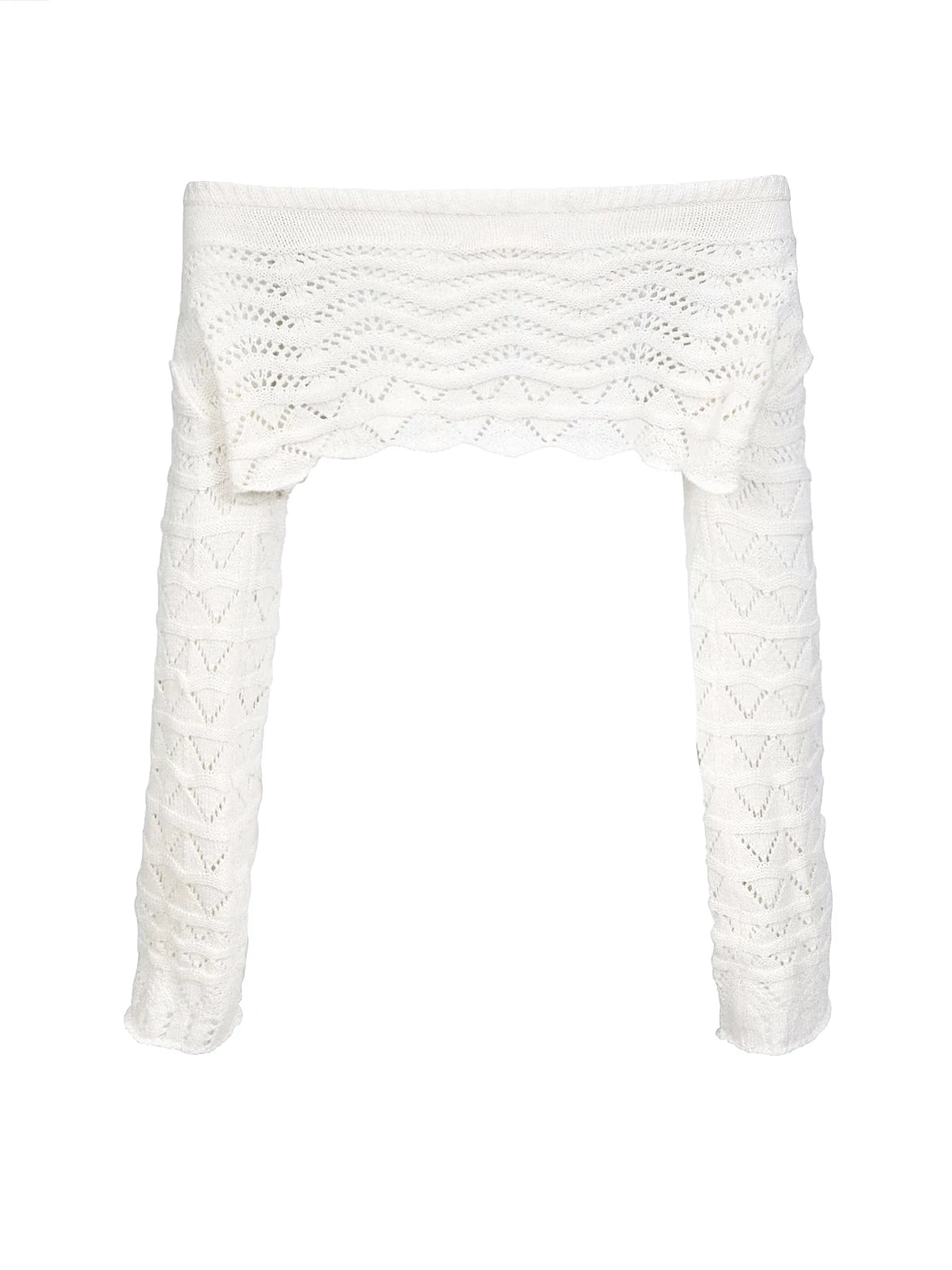 Sexy Knit One-neck Long Sleeve Short Top Drawstring Half Skirt Beach Two-piece 2025 Women Summer Swimsuit Cover Up Chic Set K172