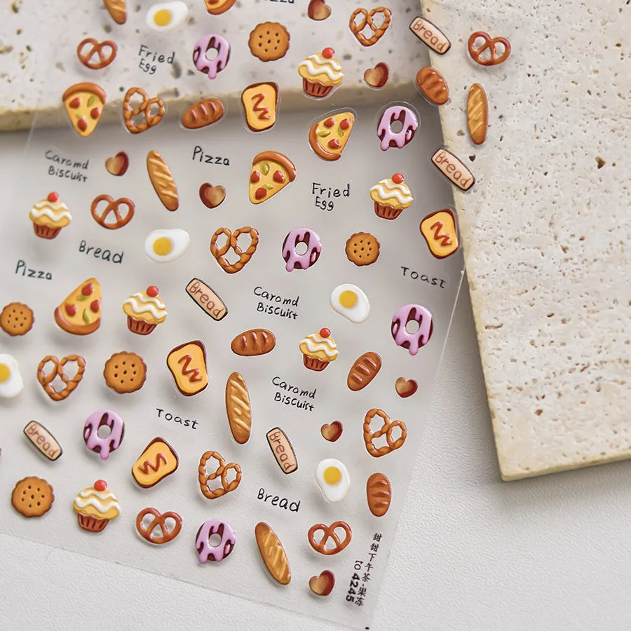 Classic Red Maple Leaves Golden Ginkgo Autumn Harvest 5D Nail Art Sticker Cute Pumpkins Ladybug Mushrooms Adhesive Manicure Deca