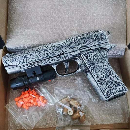 Craved M1911 Shell Throwing Pistol Continuous Firing Airsoft Blowback Empty Hanging Toy Gun Outdoor CS Weapon for Boys Adult
