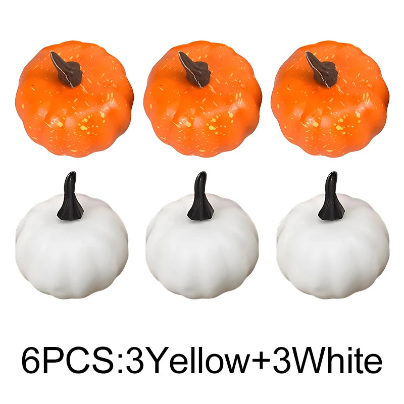 6PCS/Lot Simulated Pumpkin Yellow/White Available DIY Decoration Photography Prop for Thanksgiving Halloween Atmosphere Gift ZYF