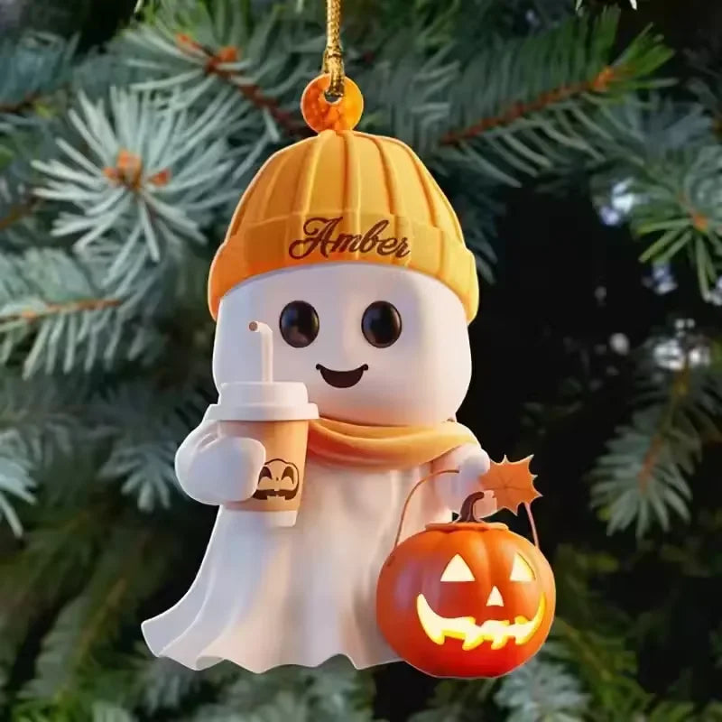 Halloween 2D Acrylic Pendant Pumpkin and Skull head Theme Decorative Pendants for Cars, Bags, Keychain Accessories Holiday Decor