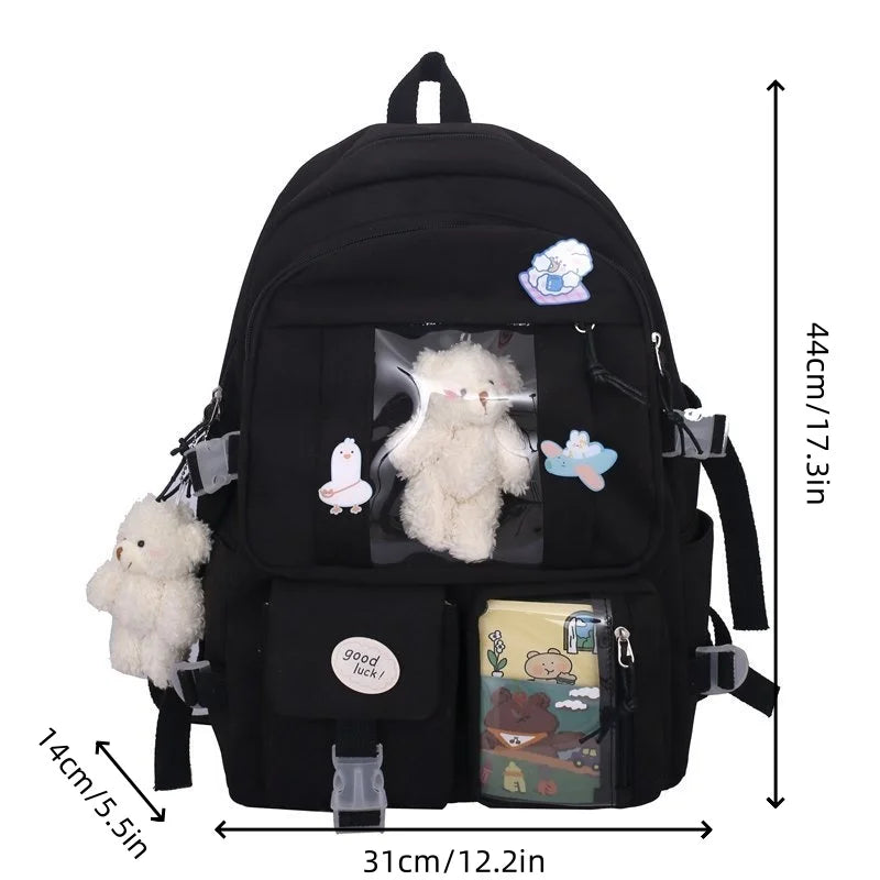 Fashion Schoolbag Large Capacity High School Female Backpack Daily Leisure Bags 2023 Shoulder Adjustable Backpack