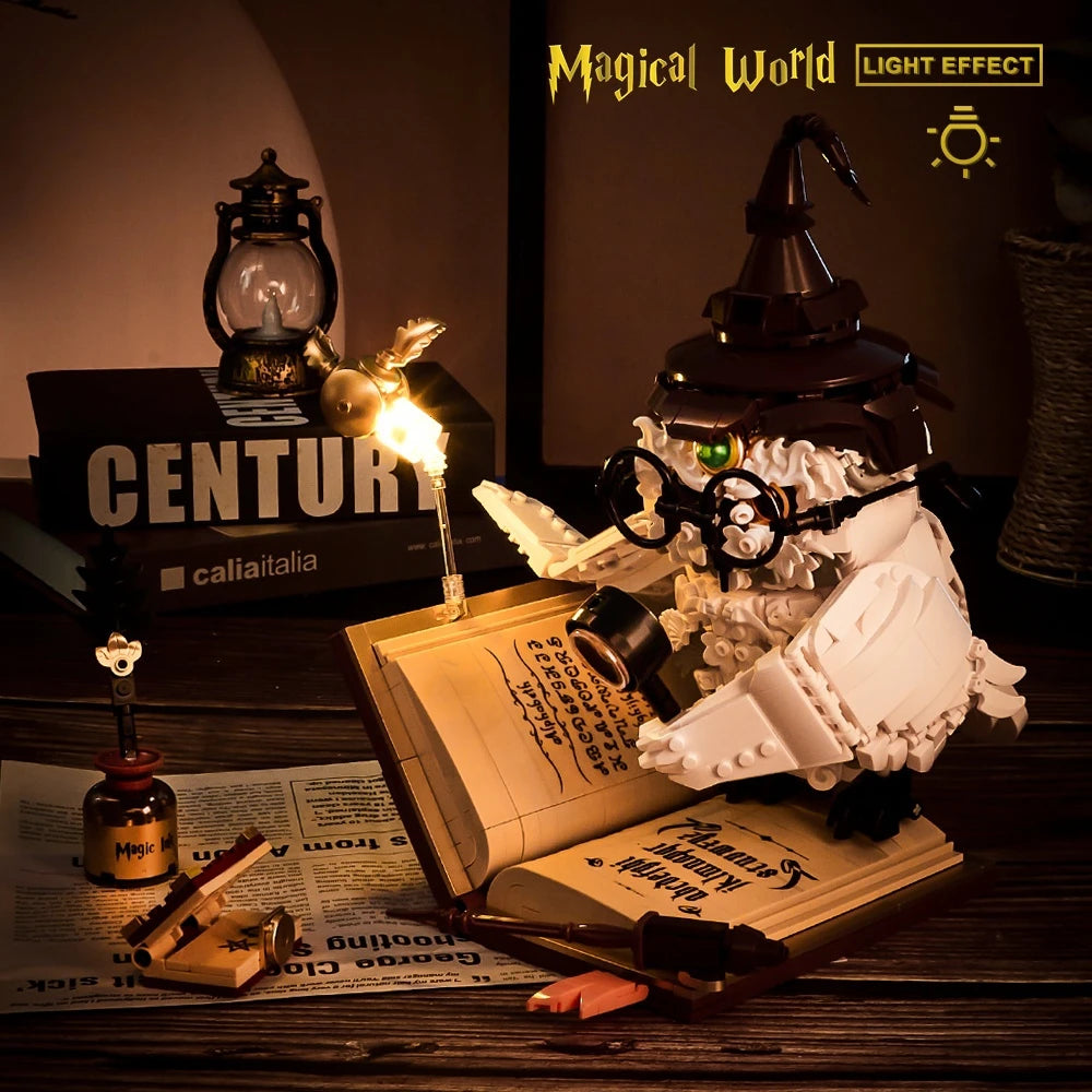 Magic World Owl Professor MOC Building Blocks Set Creative Technical Bricks DIY Toy for Adults Kids Holiday Christmas Gift