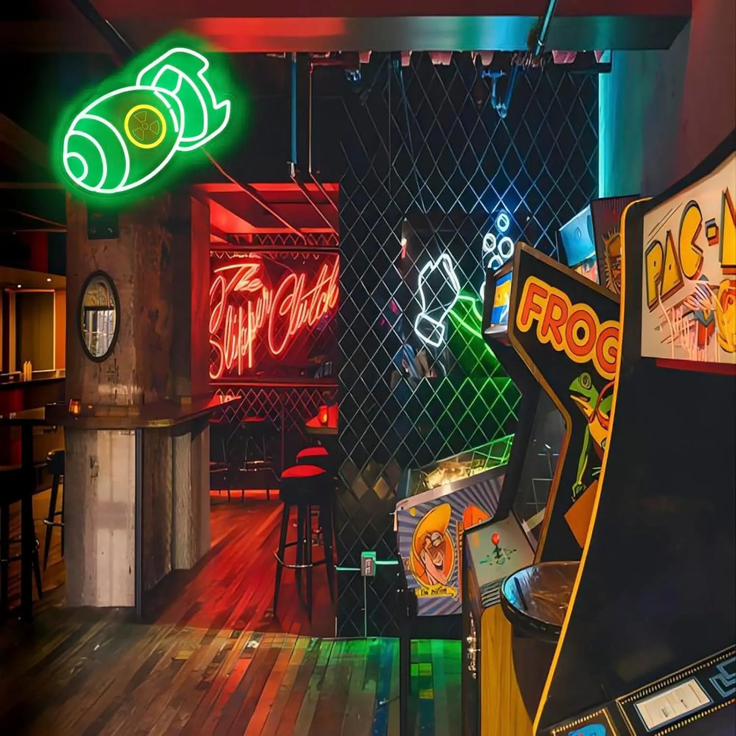 Nuclear Bomb Neon Sign LED Neon Light Sign for Game Room Man Cave Bedroom Bar Decor Birthday Christmas Gift for Gamer Him Boys