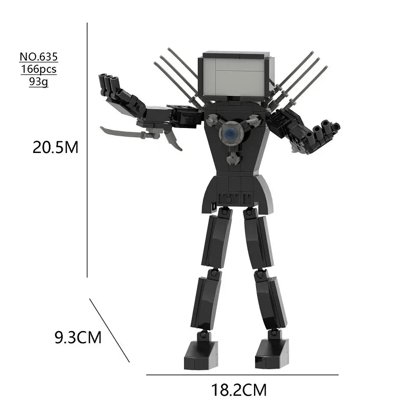 New Skibidi Toilet Titan Guitor Speaker Man Building Blocks Set With Battle-axe Creative DIY Bricks Toys For Boys Christmas Gift