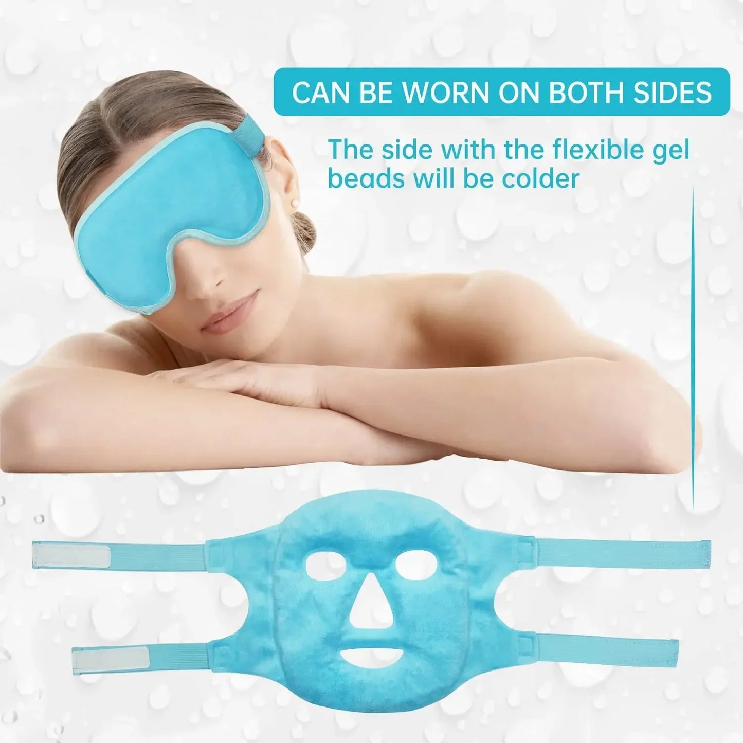 Gel Cooling Ice Face Eye Mask Facial Mask Hot Cold Compress Pack Gel Beads Cold Face Eye Mask Ice Pack,Compress Sleeping FaceSPA