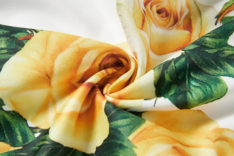 2024 Summer Fashion Short Boho Dress Women Mini Floral Print Dress Female Sleeveless Hanging Belt Printed Waist Folded Dress