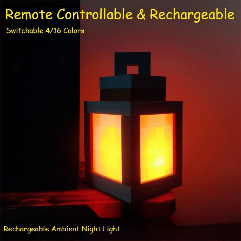 2026 Christmas gift Pixel Style Night Light Tabletop Ornament Portable Lantern DIY Interior Decoration Festival Atmosphere Light