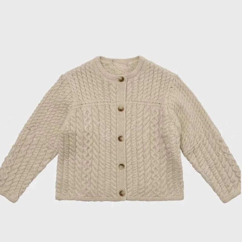 2025 Lou Autumn Girls Blouse and Skirts Set Vintage Kids Sweaters Knitted Cardigan Casual Pant Winter Warm Outwear Coats Suit