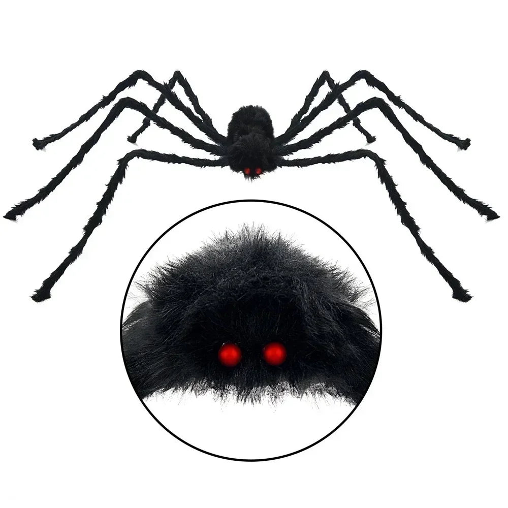 30cm/75cm Halloween Giant Black Plush Spider Decoration Haunted House Prop Indoor Outdoor Decor Halloween Decoration