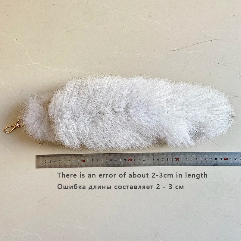 Naturally Fashion Fox Tail Keychain Wolf Tail Fur Tassel Bag Tag Black And Brown Charm Keyring Pom Pom Holder Strap Chain Gifts