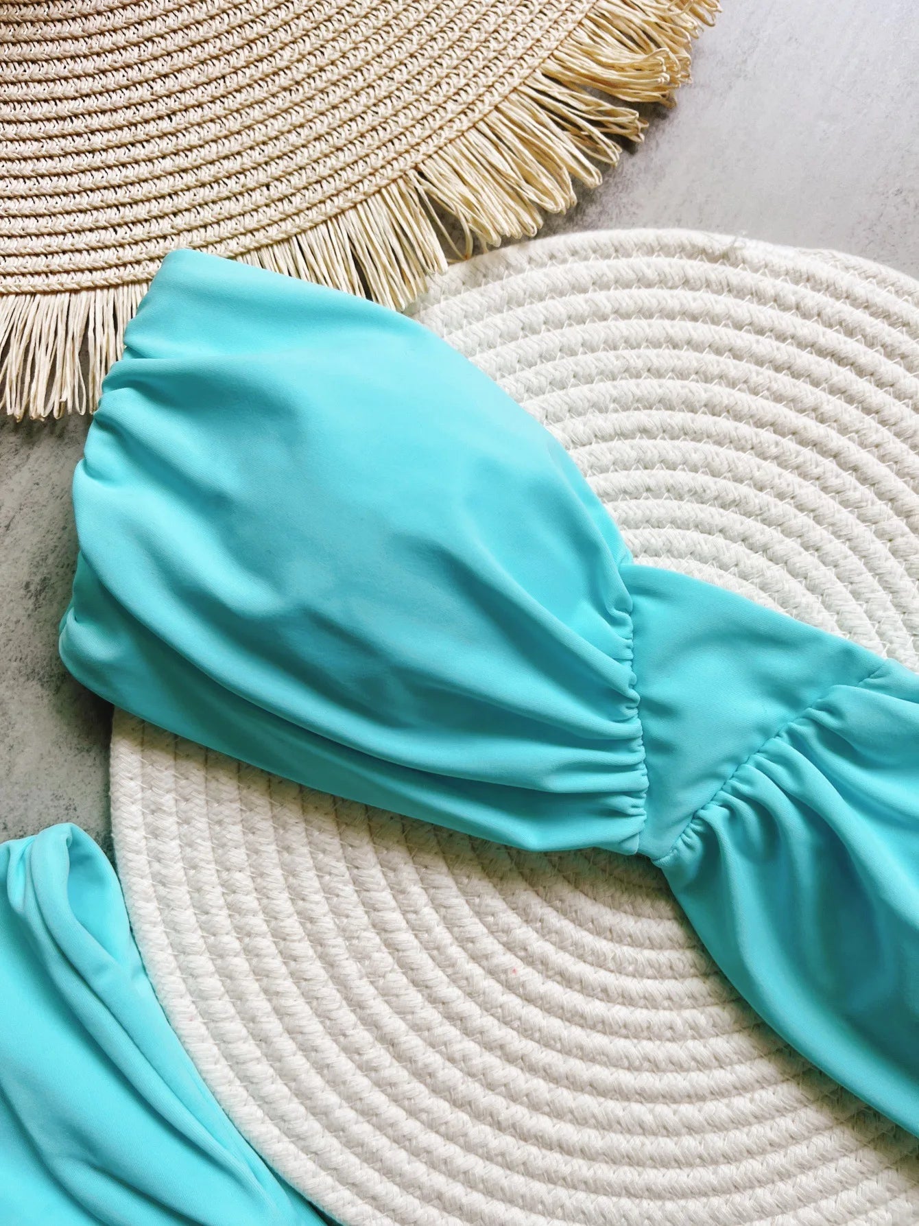 Sexy Bandeau High Cut Bikini Women Swimwear Female Swimsuit Two-pieces Bikini set Pleated Padded Bather Bathing Suit Swim