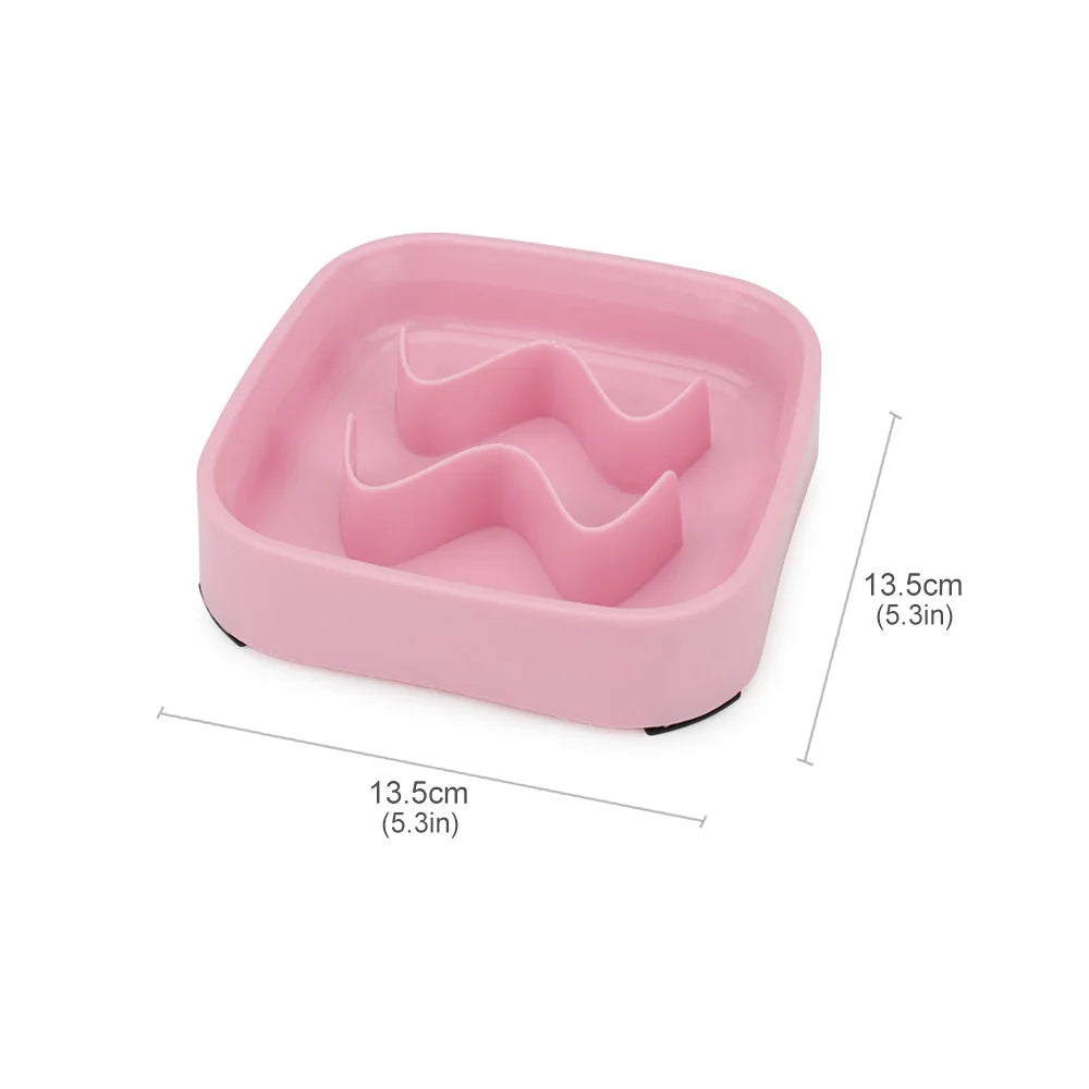 Small Dog Slow Food Bowl Anti Choking Cat Pet Bowl Puppy Feeder Supplies Square/Round