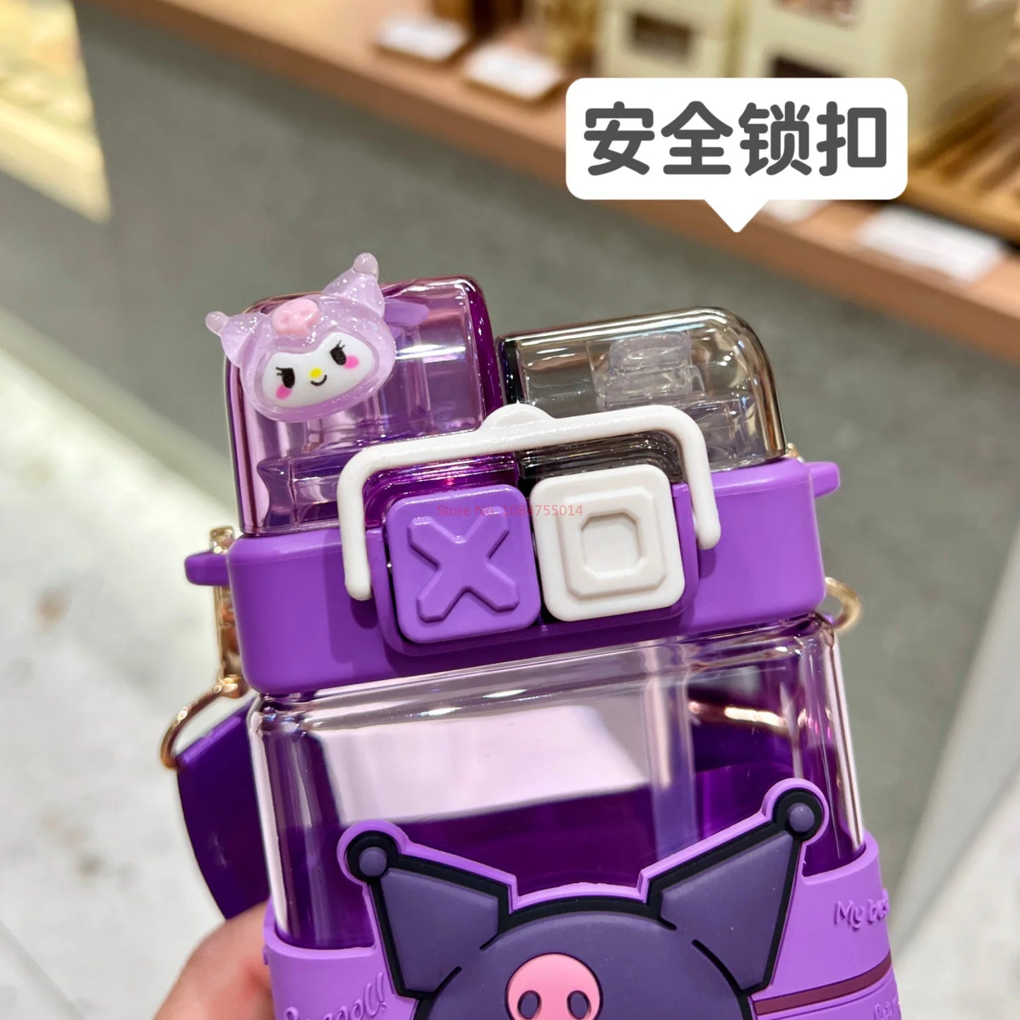 520ml Sanrio Melody Pompompurin Kuromi Cinnamoroll Plastic Bottle Double Drink Cup Students Cartoon Large Capacity Water Bottle