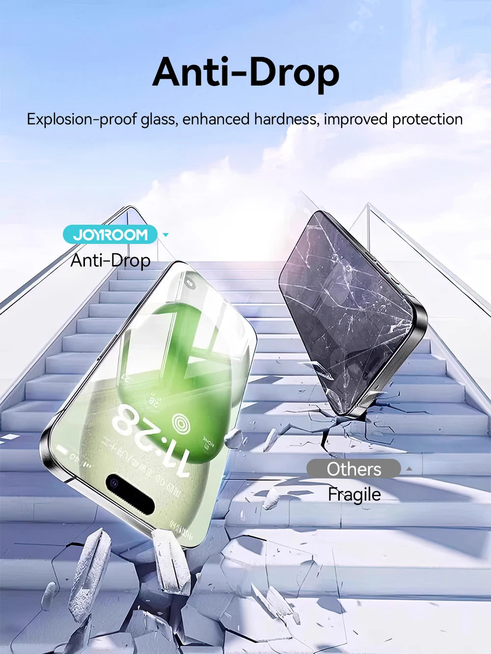 Joyroom 1/2/3pcs HD Anti-Blue Light Glass for iPhone 17 Pro Max Screen Protector Full Screen Eye Protection Tempered Glass