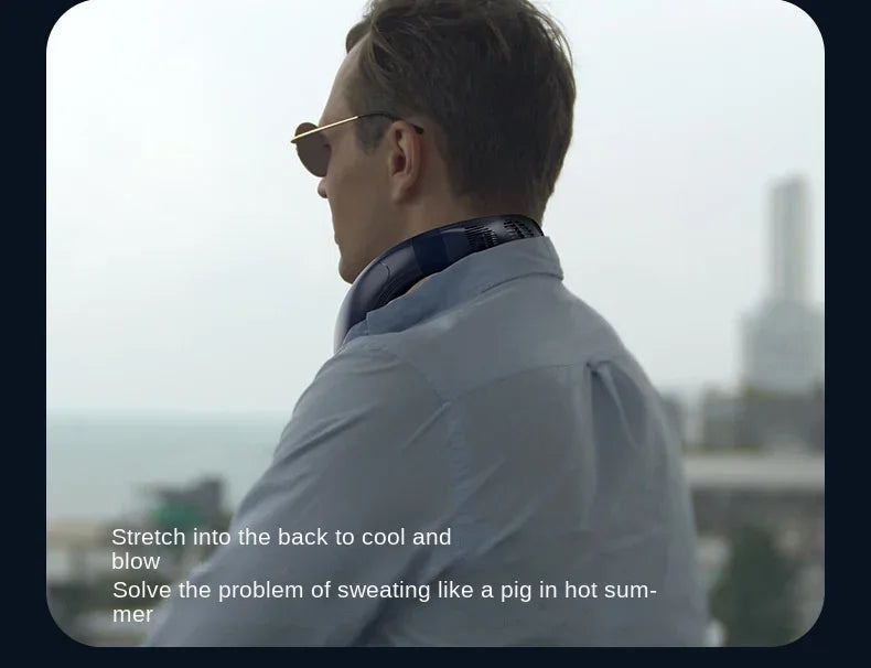 New Neck Air Conditioner Portable Neck Fan Rechargeable Semiconductor Cooling Bladeless Fan Outdoor Personal Fan Wearable Cooler