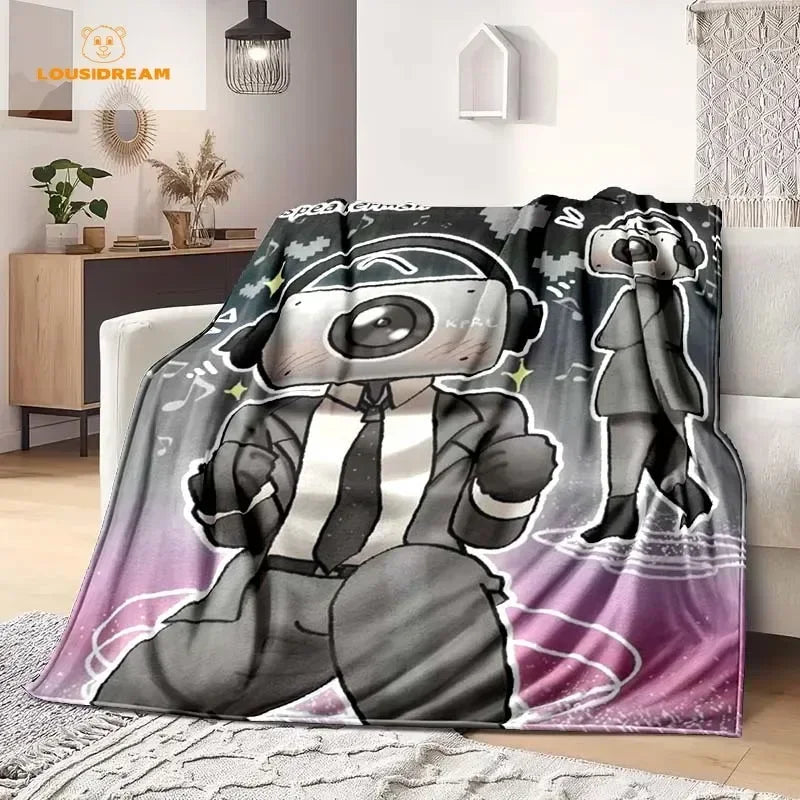Skibidi Toilet Funny Flannel Blanket Flannel Warm Blanket Adults 3D Printed Coverlet Man Cave Sofa Camping Decor Christmas Gift