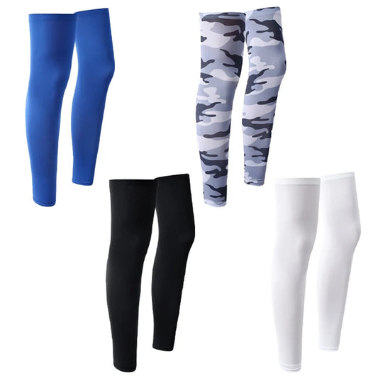 Summer Anti-uv Sun Protection Cycling Leg Sleeves Silk Ice Breathable Cover Bike Racing MTB Leg Sleeve For Man Woman
