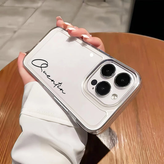 ﻿ Personalized Custom Name DIY Phone Case For iPhone 17 16 15 14 13 12 11 Pro Max Plus Clear Soft TPU Case Shockproof 17 Air