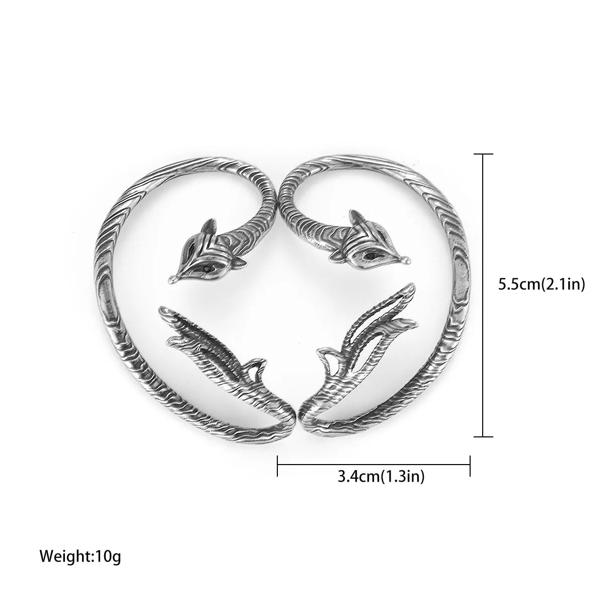 Fashion Fox Stainless Steel Figure Clip Earrings Women Wedding Masquerade Elf Ear Accessories Girls Personality Punk Earring