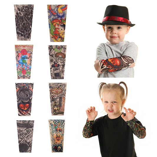 Children Flower Arm Sleeves Arm Cover Outdoor Sport Running Summer Cooling UV Protection Tattoo Arm Sleeves Sun Protection