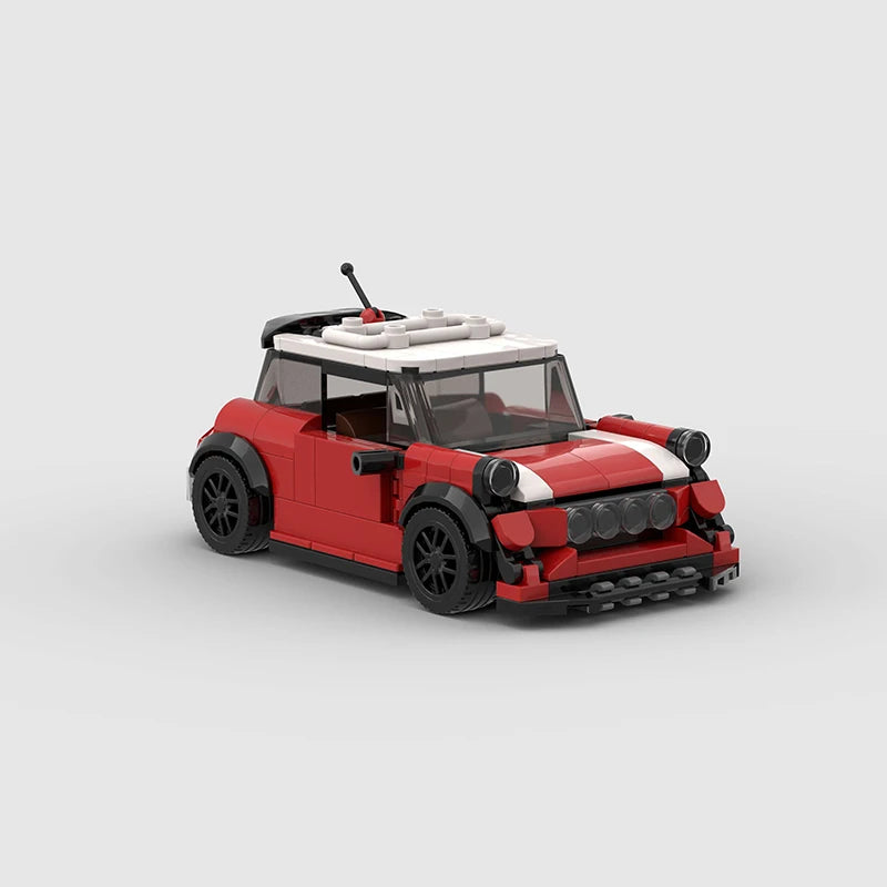 MOC Classical Speed Car City Super Race Vehicle Mini Cooper Model Building Block Brick Racing Technical Christmas Gift