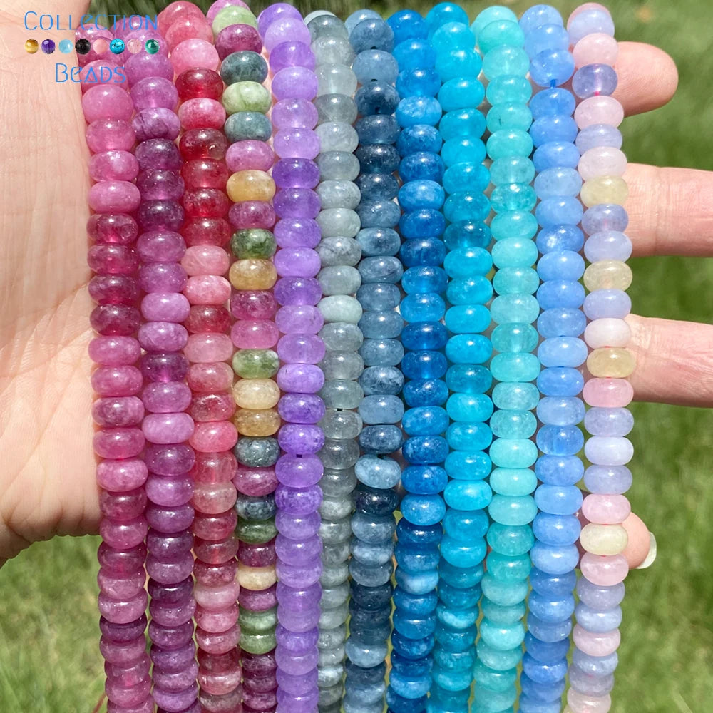 5x8mm Natural Stone Beads Aquamarine Amethyst Tourmaline Rondelle Loose Beads For Jewelry Making DIY Bracelets Accessories 15''