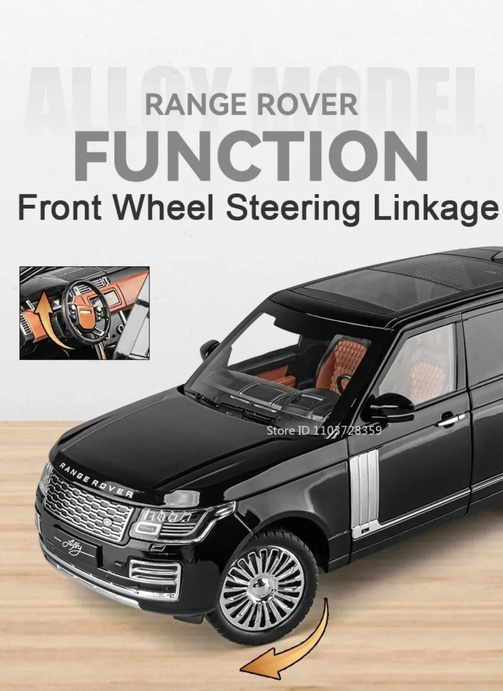 1:18 RS7 Range Rover Alloy Car Model Diecast Toy Sound Light 6 Doors Opened Shock Absorption Miniature Vehice Kid Christmas Gift