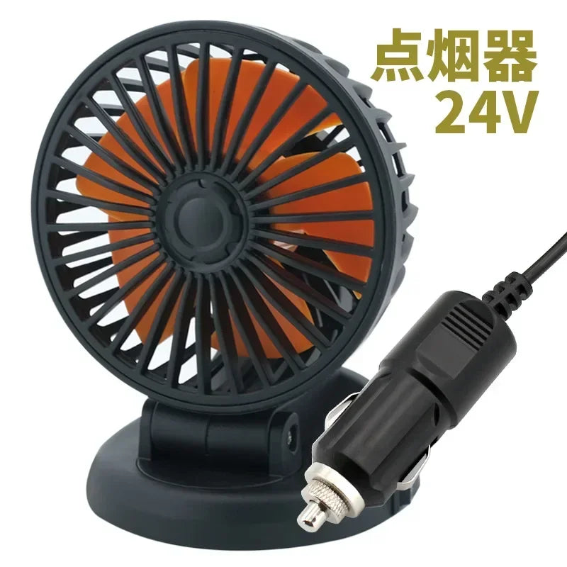 Car 5V 12V 24V Fan Cooling Car Fan Dual Head Usb Car Fan 2 Speeds Adjustable Auto Cooler Air Fan Car Accessories Wind Regulation