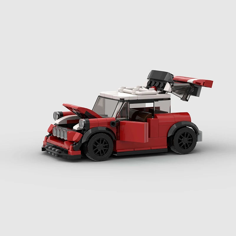 MOC Classical Speed Car City Super Race Vehicle Mini Cooper Model Building Block Brick Racing Technical Christmas Gift