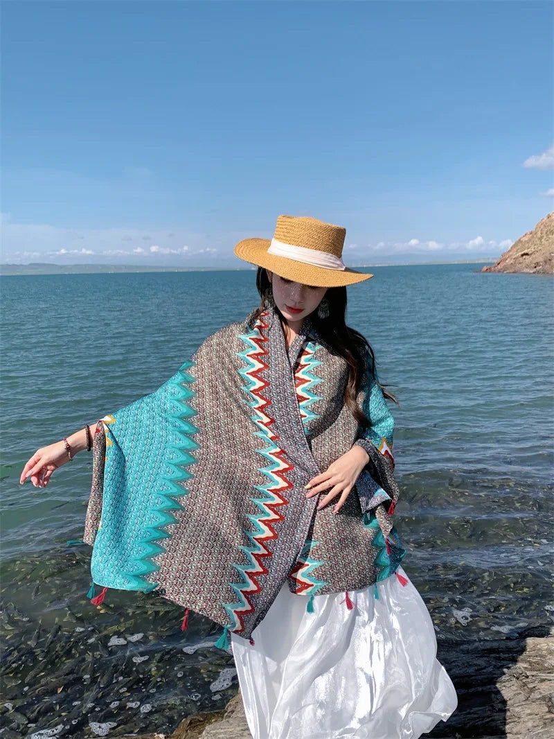 Travel Beach Sunscreen Scarves for Women Bikini Large Sarong Wrap Scarf Brazilian Swimsuit Bathing Cover-ups 17 Styles 90x180cm