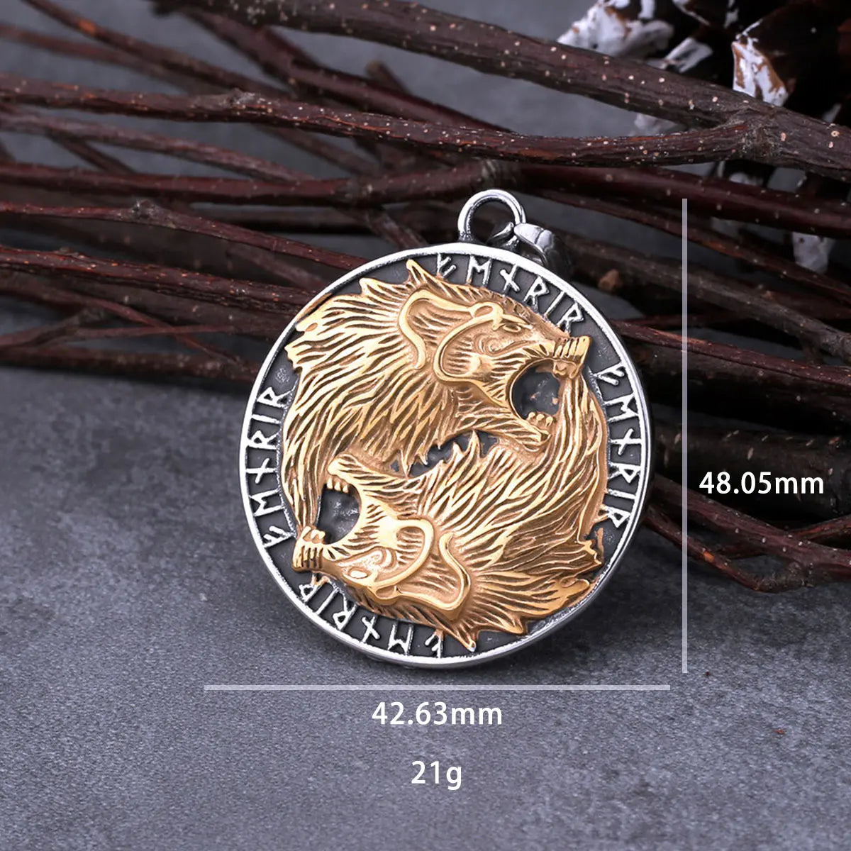 Vintage Nordic Vikings Odin Wolf Compass Rune Necklace Men's Stainless Steel Fashion Hip Hop Pendant Necklace Jewelry As A Gift