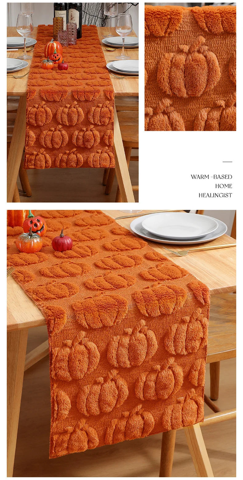 Halloween Ghost White Table Runner Fall Pumpkin Party Dining Decorations Christmas Dining Table Harvest Decor