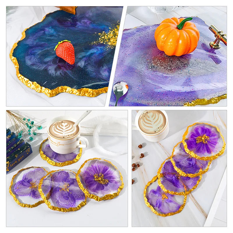 DM413 Drusy Coaster Resin Mold Geode Epoxy Cup Mats Fruit Tray Silicon Crafts for DIY Home Decoration Casting