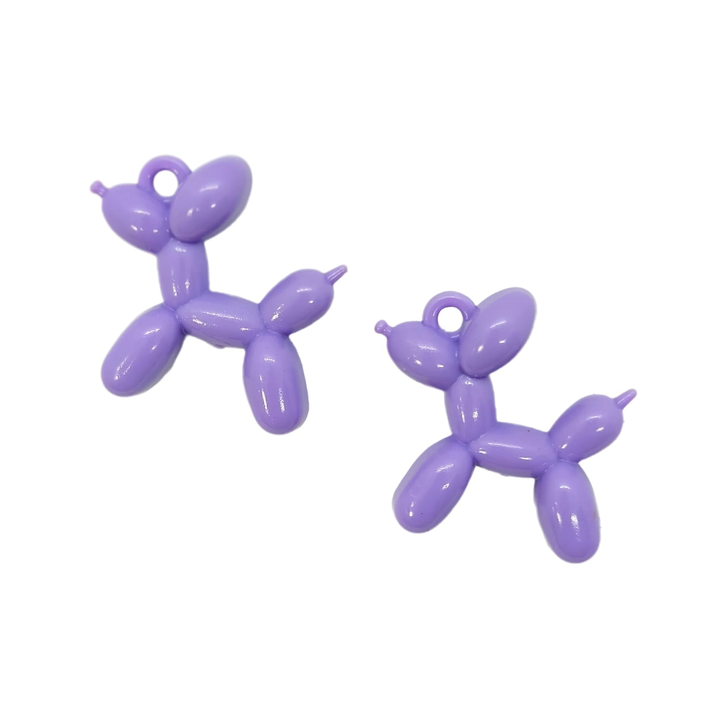 10pcs/Bag tiki hot 34mm Acrylic Jelly Colorful Cartoon 3D cute Balloon Dog DIY Bead Keychain Phone Chain Pendant Accessories