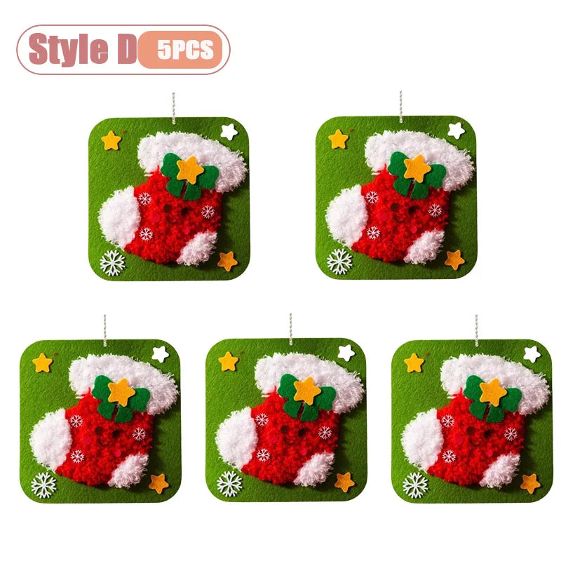 1-10PCS Christmas Gift DIY Felt Sewing Kit for Kid Handicraft Activity Preschool Toy Thread Painting Educational Craft Materials