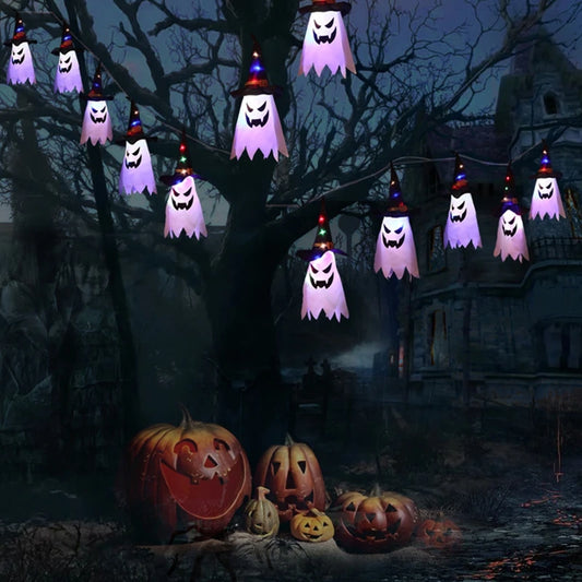 Halloween Floating Ghost Decor  for Home Courtyard Hanging Pumpkin Lamps   Halloween Scary Horror Atmosphere Decor