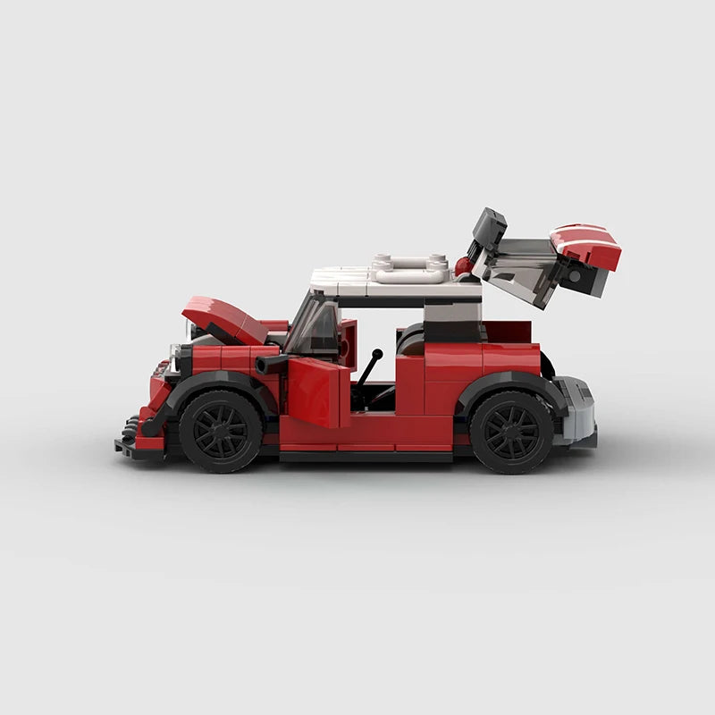 MOC Classical Speed Car City Super Race Vehicle Mini Cooper Model Building Block Brick Racing Technical Christmas Gift
