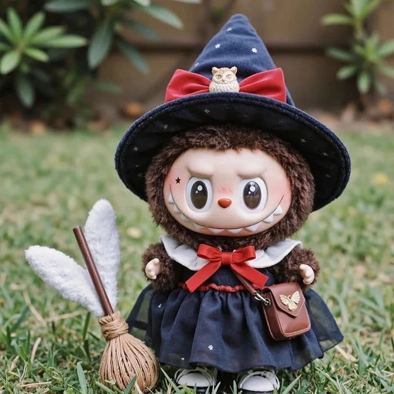 For 15/17cm Labubu Doll Clothe Lovers Magic Halloween Witch Outfit Ropa Doll Accessories