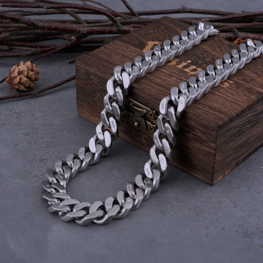 Cuban Chain Necklace High Street Male Hip Hop European American All Match Love Design Couple Jewelry Gift