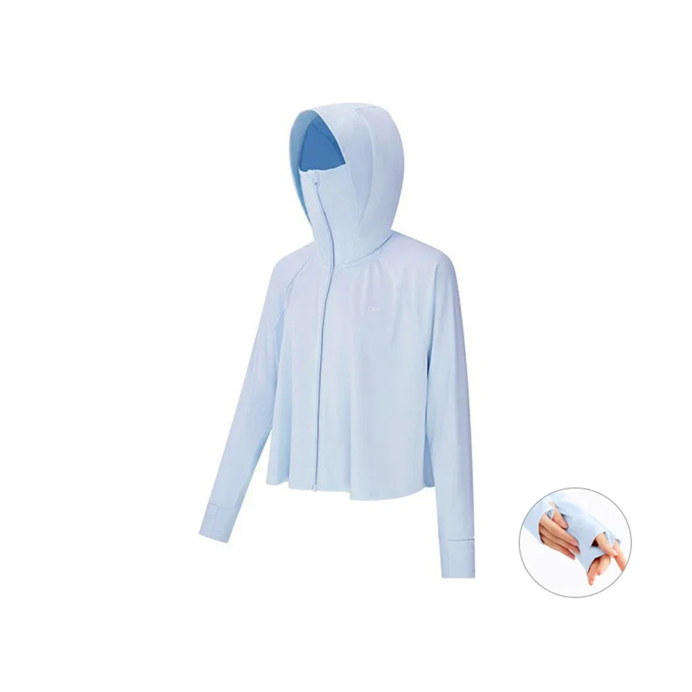 OhSunny Women Clothing Anti-UV Coats Hooded Sun Protection with Strip Loose Breathable Long Sleeve Sport Cycling Clothes